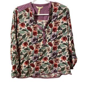 Matilda Jane Once Upon a Time Dusk Or Dawn Purple Floral Blouse Top Women’s XS